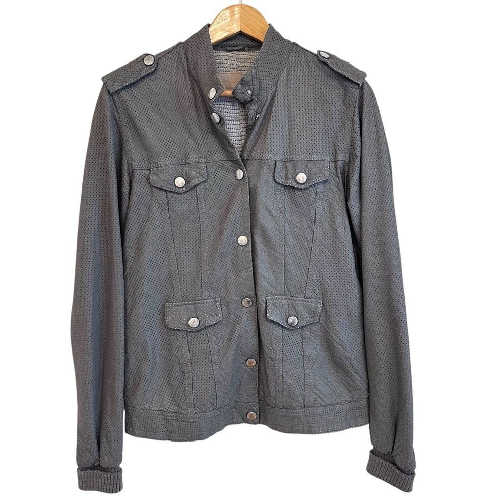 Italian Made Lightweight Grey Leather Jacket